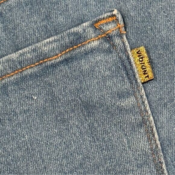 Vibrant M I U Frayed Denim High Waisted Jean Shorts Medium Blue Wash Sz Large - Picture 5 of 11